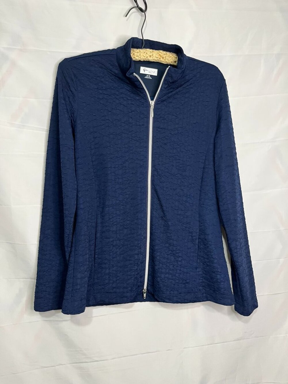 Greg Norman Jacket Womens Medium Blue Full Zip Quilted Softshell Golf Stretch